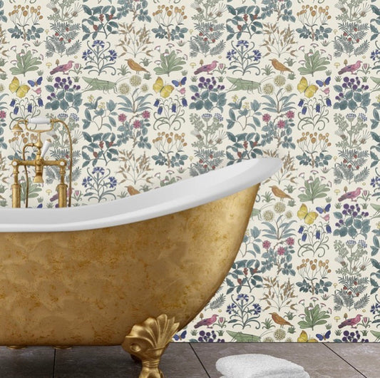wall paper bathroom